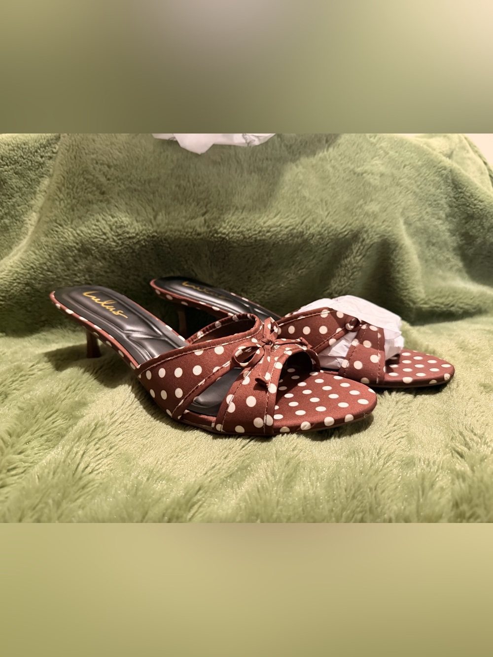 LULUs - Brown Polka Dot Kitten Heels